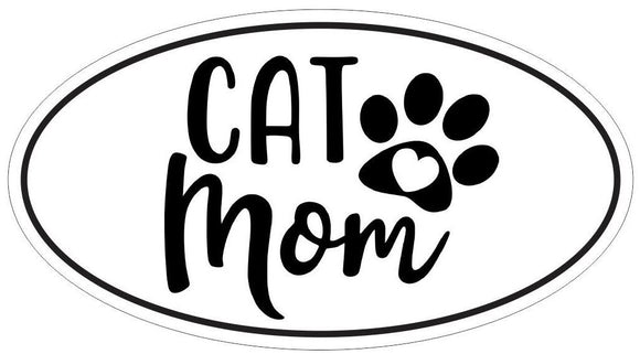 ST-D7274 Cat Mom Oval Bumper Sticker