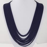 N1066 Dark Blue Metal Multi Chain Short Necklace with FREE Earrings - Iris Fashion Jewelry