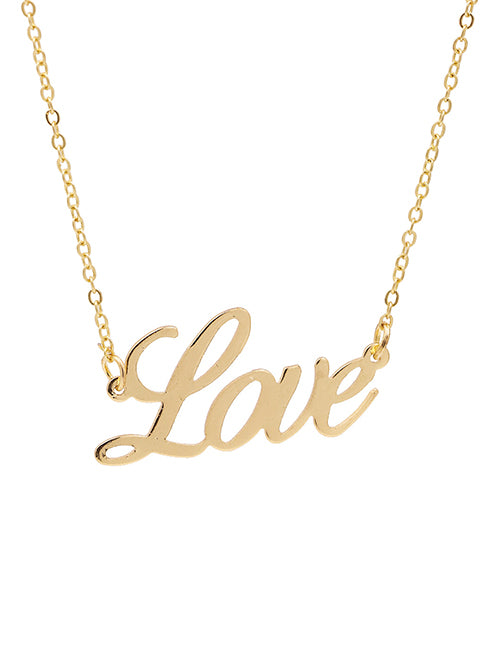 N101 Gold Love Necklace with Free Earrings - Iris Fashion Jewelry
