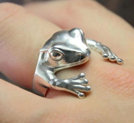 AR26 Silver Frog Adjustable Ring - Iris Fashion Jewelry