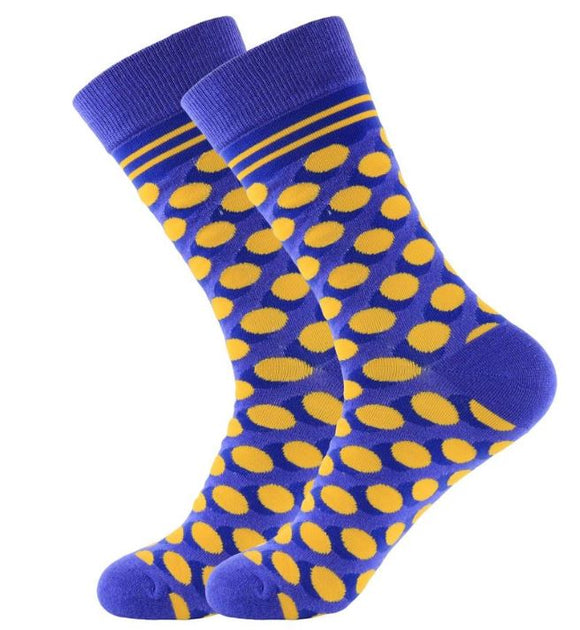 SF707 Purple Yellow Polka Dots Socks - Iris Fashion Jewelry