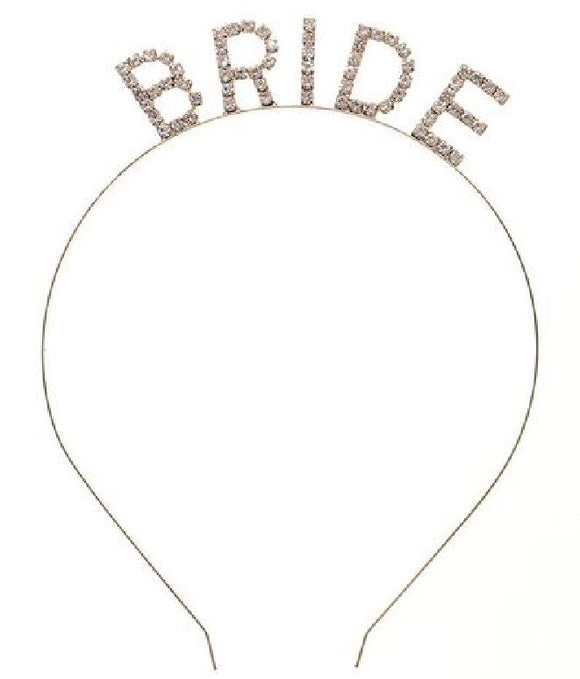 H813 Gold Bride Tiara Headpiece - Iris Fashion Jewelry