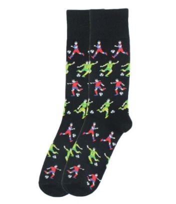 SF1039 Black Colorful Soccer Player Socks - Iris Fashion Jewelry