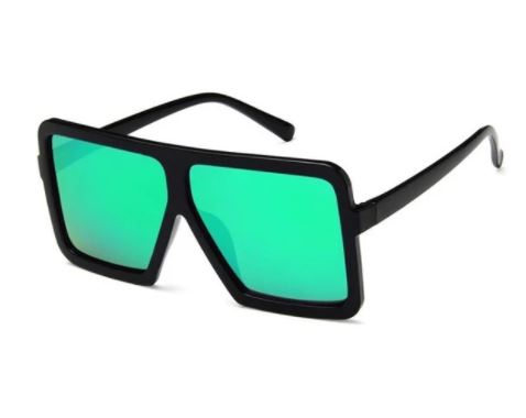 S376 Black Green Mirror Lens Fashion Sunglasses - Iris Fashion Jewelry