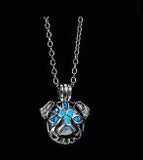 N1674 Silver Glow in the Dark Dog Necklace with FREE EARRINGS - Iris Fashion Jewelry