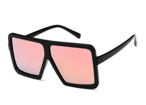 S379 Black Iridescent Rose Lens Fashion Sunglasses - Iris Fashion Jewelry