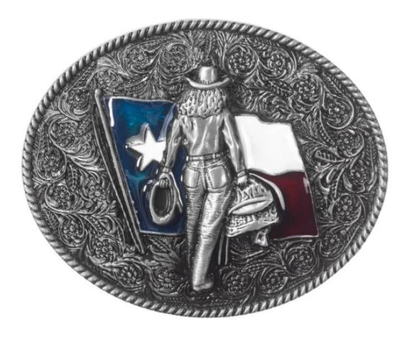 BU265 Texas Flag Cowgirl Belt Buckle - Iris Fashion Jewelry
