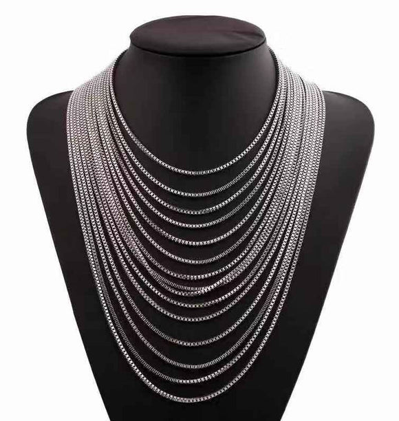 N307 Silver Multi Chains Statement Necklace with FREE Earrings - Iris Fashion Jewelry