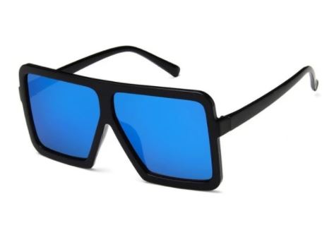 S378 Black Blue Mirror Lens Fashion Sunglasses - Iris Fashion Jewelry