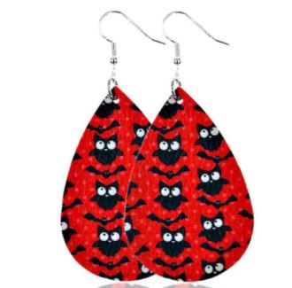 Z47 Orange Teardrop Owls & Bats Earrings - Iris Fashion Jewelry