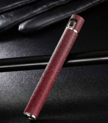 LT43 Burgundy Textured Cigarette Sized Lighter - Iris Fashion Jewelry