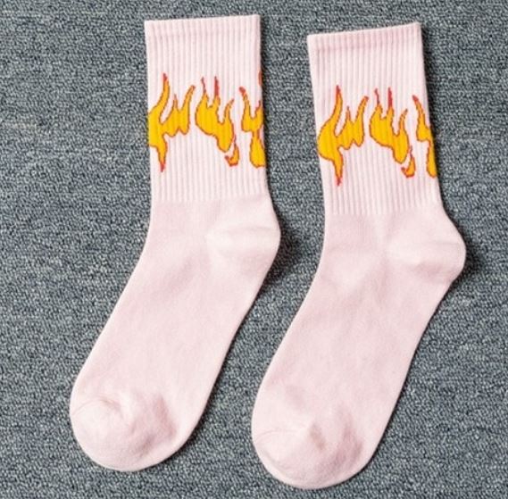SF438 Light Pink Flames Socks - Iris Fashion Jewelry