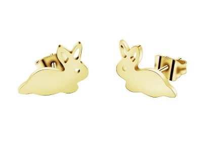 *E317 Small Gold Bunny Rabbit Earrings - Iris Fashion Jewelry