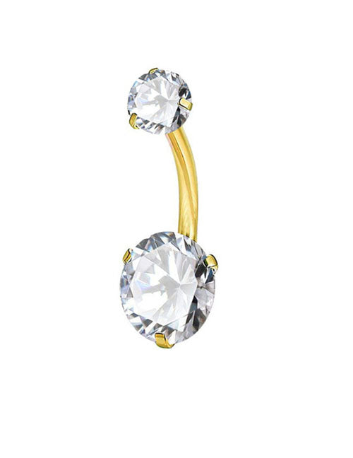 P112 Gold Crystal Rhinestone Belly Button Ring - Iris Fashion Jewelry