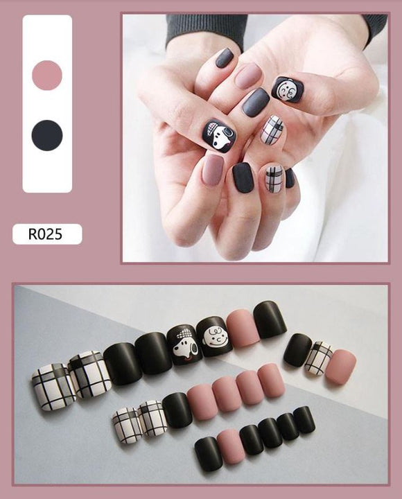 NS554 Short Square Press On Nails 24 Pieces R025 - Iris Fashion Jewelry