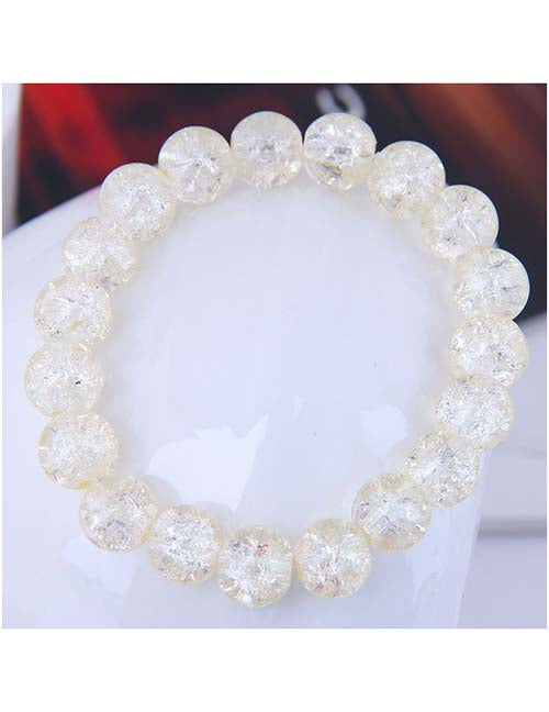B168 Yellow Crackle Glass Bracelet - Iris Fashion Jewelry