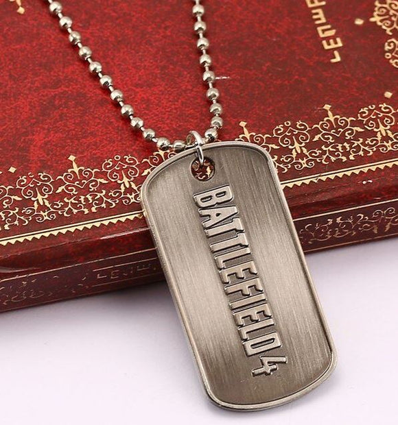 AZ882 Silver Battlefield Video Game Dog Tag Necklace