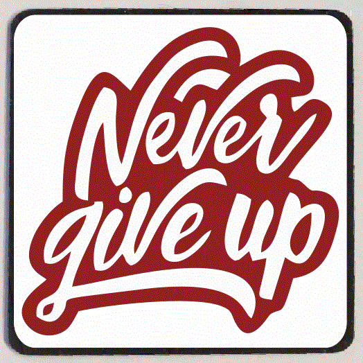 M199 Never Give Up Refrigerator Magnet - Iris Fashion Jewelry