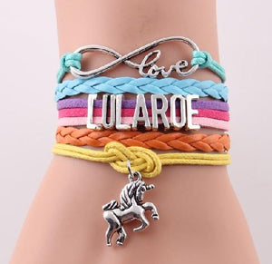 B1319 Multi Color Unicorn Leather Layer Bracelet