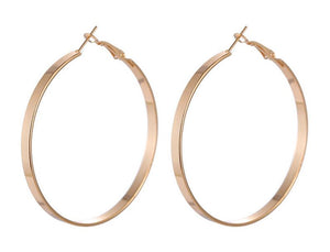 E554 Gold 3" Hoop Earrings - Iris Fashion Jewelry