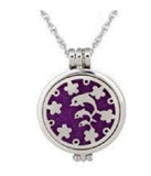 N1904 Silver Dolphins Essential Oil Necklace with FREE Earrings PLUS 5 Different Color Pads - Iris Fashion Jewelry