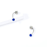 P03 Silver Royal Blue Rhinestone MAGNETIC Nose Septum Ring - Iris Fashion Jewelry