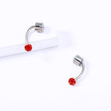 P04 Silver Red Rhinestone MAGNETIC Nose Septum Ring - Iris Fashion Jewelry