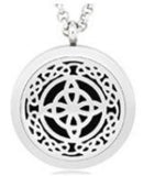 N836 Silver Celtic Design Essential Oil Necklace with FREE Earrings PLUS 5 Different Color Pads - Iris Fashion Jewelry