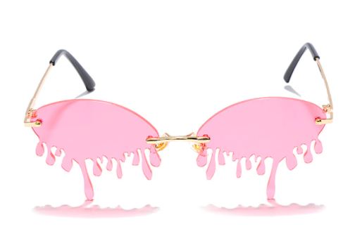 S330 Peachy Pink Dripping Fashion Sunglasses - Iris Fashion Jewelry