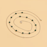 B284 Silver Green Gem Body Chain - Iris Fashion Jewelry