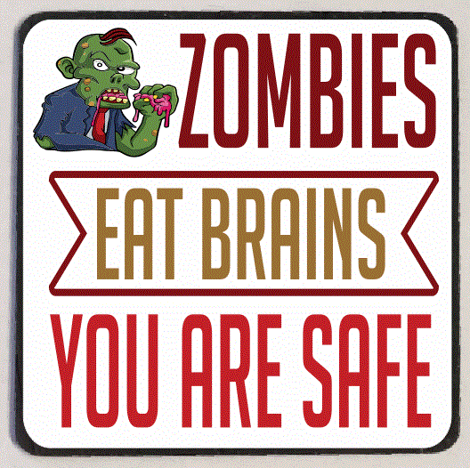 M207 Zombies Eat Brains Refrigerator Magnet - Iris Fashion Jewelry