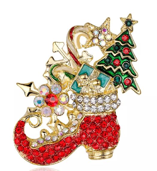 F81 Elf Shoe Christmas Fashion Pin - Iris Fashion Jewelry