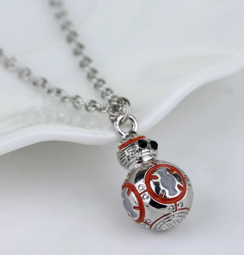 AZ124 Small Silver Robot Necklace with FREE EARRINGS - Iris Fashion Jewelry