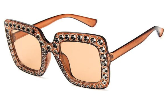 S68 Coffee Glitter Dots Fashion Sunglasses - Iris Fashion Jewelry