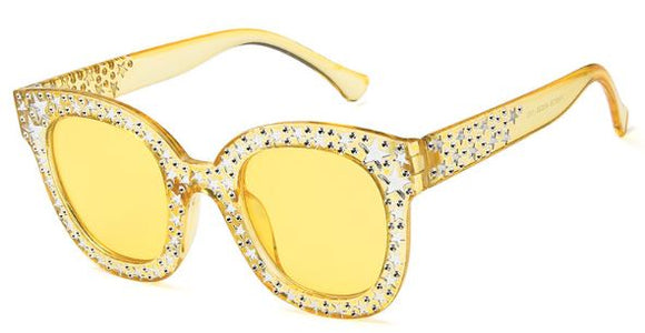 S118 Yellow Hollywood Star Sunglasses - Iris Fashion Jewelry