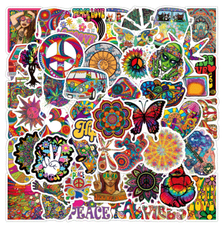 ST04 Peace & Love Stickers 20 Pieces - Iris Fashion Jewelry
