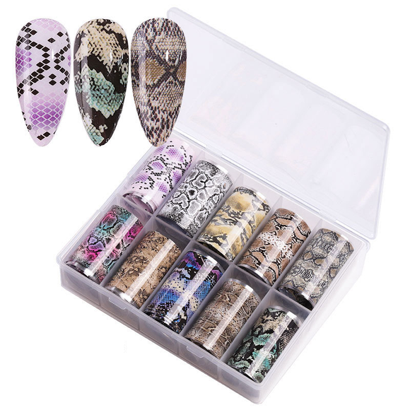 NS29 Snake Skin Transfer Foil 10 Roll Set - Iris Fashion Jewelry