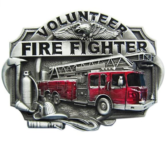 BU75 Volunteer Fire Fighter Belt Buckle - Iris Fashion Jewelry