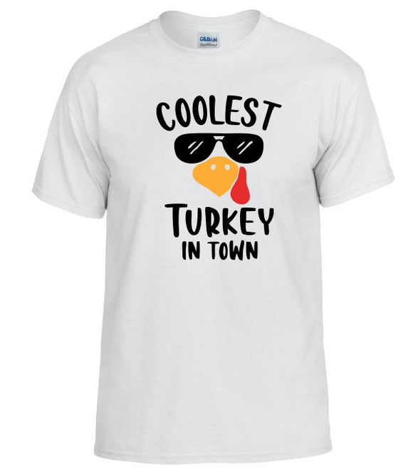 TS52 Coolest Turkey White T-Shirt