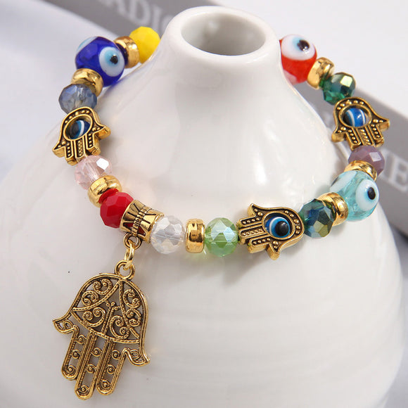 AZ185 Colorful Bead Buddhist Hand Bracelet
