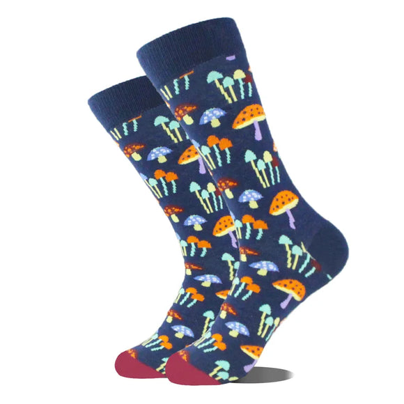AZ389 Blue Mushroom Socks