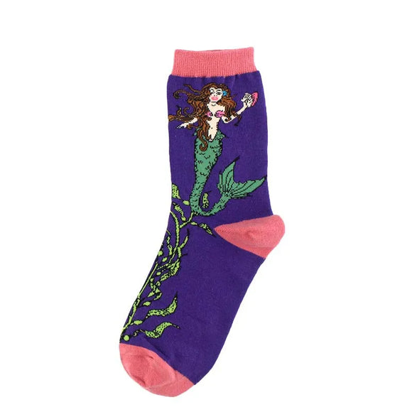 AZ491 Purple Mermaid Socks