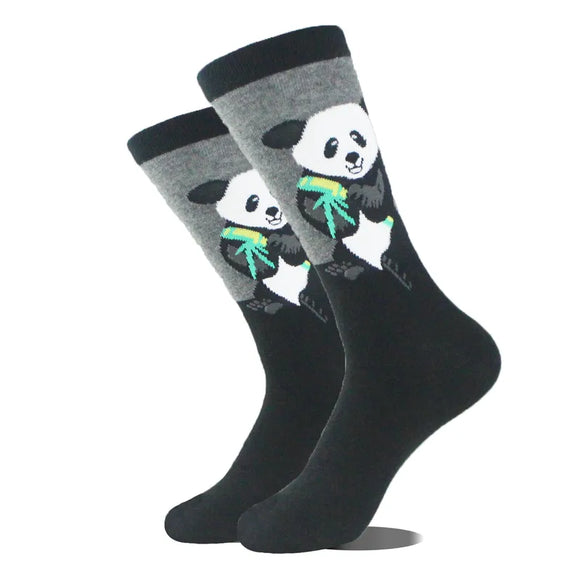 AZ1345 Black & Grey Panda Socks