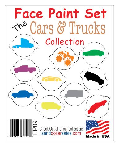 FP09 Face Paint Set The Cars & Trucks Collection