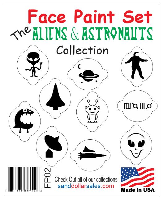 FP02 Face Paint Set Aliens & Astronauts Collection