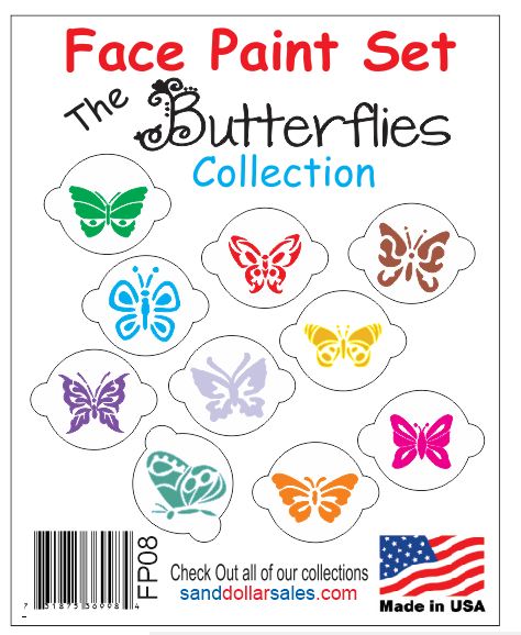 FP08 Face Paint Set The Butterfly Collection