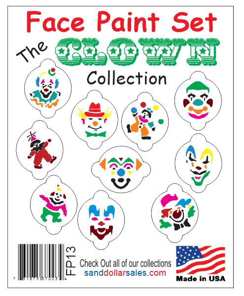 FP13 Face Paint Set The Clown Collection