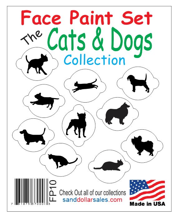 FP10 Face Paint Set The Cat & Dog Collection