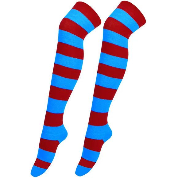 AZ312B Blue & Red Stripe Socks