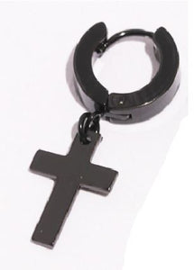 AZ1418 Black Cross Earring (1 single earring)